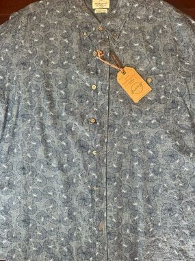 Weatherproof Blue Patterned Casual Button-Down Shirt
